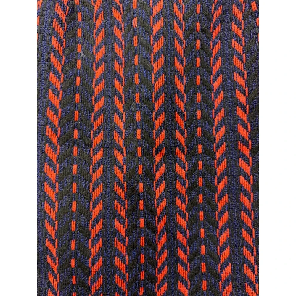 Gracia Textured Knit Mini Skirt Orange Navy Blue Chevron Pencil Skirt Lined